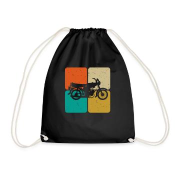 Conception de cadeau de voiture classique Simson Moped S51 - Sac de sport léger - noir - Devant