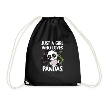 Just A Girl Who Loves Pandas Pandas Costume De Panda - Sac de sport léger - noir - Devant