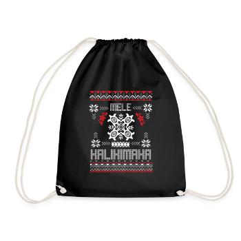 Mele Kalikimaka Ugly Christmas sweater - Drawstring Bag - black - Front