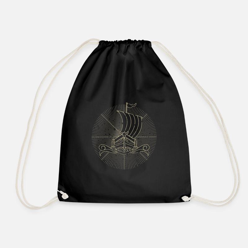 Bateau viking, bateau dragon, bateau long - Sac de sport léger - noir