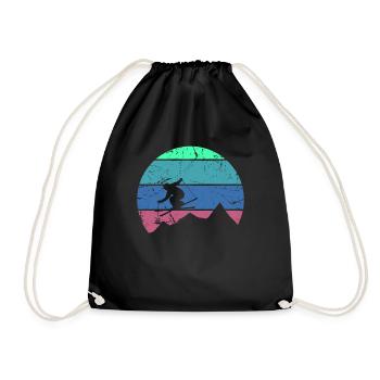 Sports d'hiver skieur acrobatique - Sac de sport léger - noir - Devant