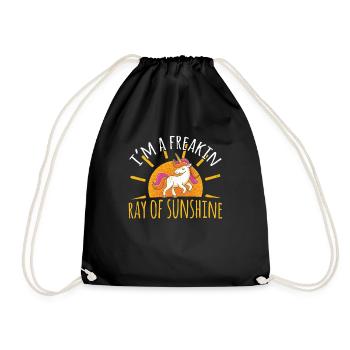 Funny Unicorn Rainbow Girl Mom Women Men Birthday - Drawstring Bag - black - Front