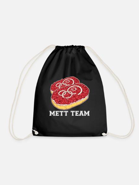 Mett und Hackepeter Geschenk - Turnbeutel - Schwarz