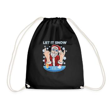 Let it snow Cocaine Ugly Christmas Sweater - Drawstring Bag - black - Front
