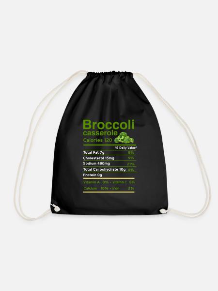 broccoli - Drawstring Bag - black