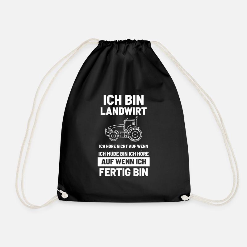 Ich bin Landwirt - Turnbeutel - Schwarz