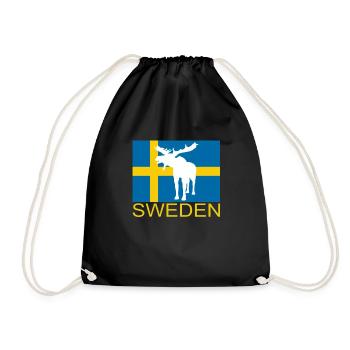 Suède Suède pays idée cadeau orignal - Sac de sport léger - noir - Devant