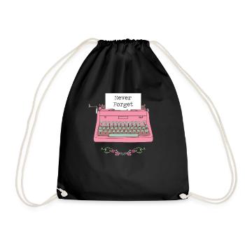 Vintage Typewriter Cartoon Art Gift - Turnbeutel - Schwarz - Vorne