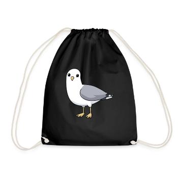 Comic Möwe Gull - Turnbeutel - Schwarz - Vorne