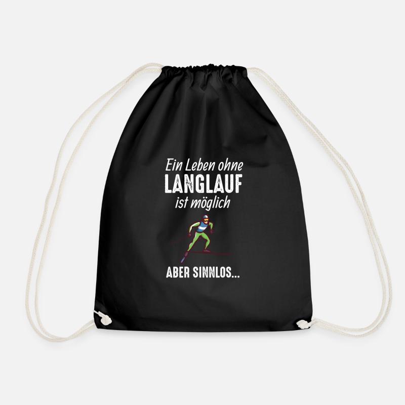 Langlauf lustiger Spruch Langläufer Geschenk - Turnbeutel - Schwarz