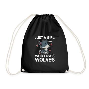 Just A Girl Who Loves Wolves Wolf Costume - Sac de sport léger - noir - Devant