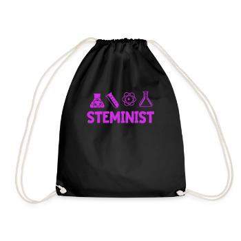 Steminist Science Stem Students Climate Change Fun - Drawstring Bag - black - Front