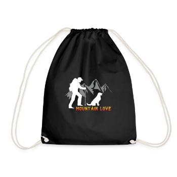 Mountain dog love randonnée voyage aventure grimpeur - Sac de sport léger - noir - Devant