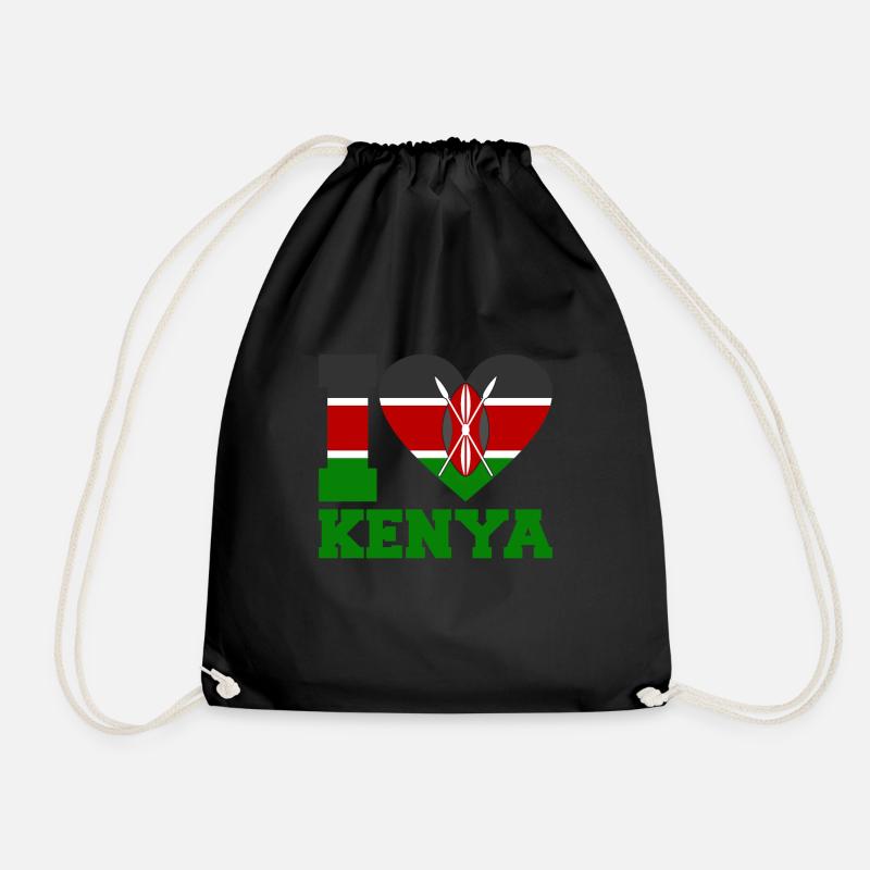 Kenya - Drawstring Bag - black