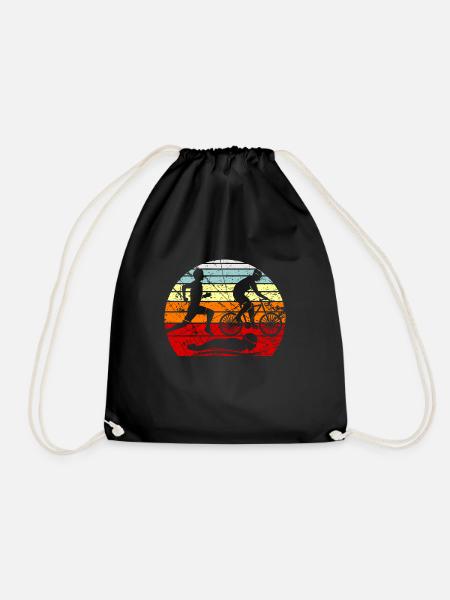 Triathlon triathlete gift gift idea - Drawstring Bag - black