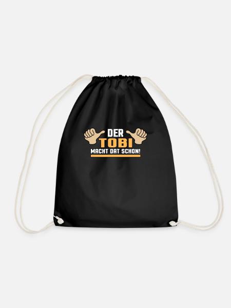 Der Tobi macht dat schon Namen Spitzname Geschenk - Turnbeutel - Schwarz