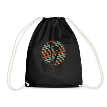 Harp musical instrument player gift idea - Drawstring Bag - black - Front