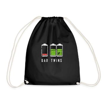 Dad of twins Gift idea expectant fathers - Drawstring Bag - black - Front