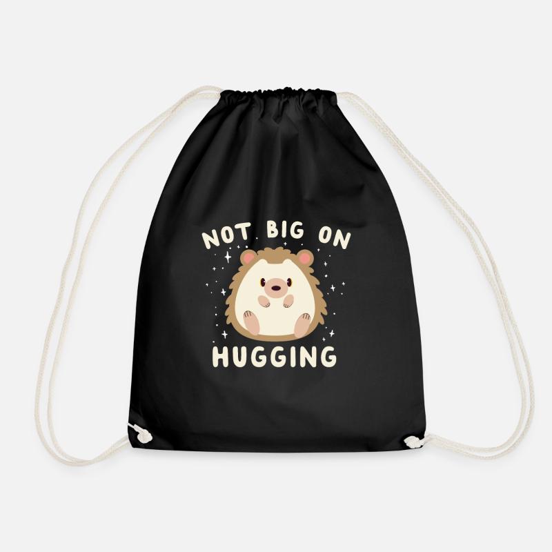 Not big on hugging - Drawstring Bag - black