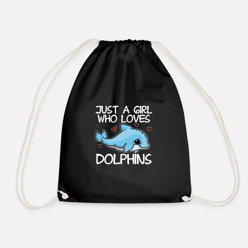 Just A Girl Who Loves Dolphins Fun Delfin Kostüm - Turnbeutel - Schwarz