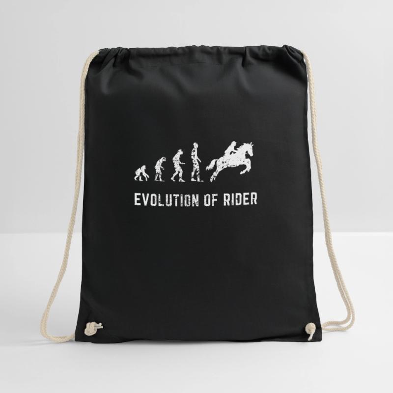 Evolution Reiter Geschenkidee Reiten und Pferde Turnbeutel