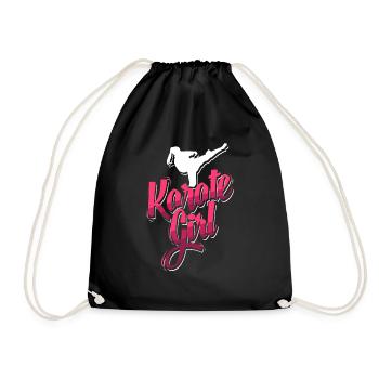 Fille de karaté - Sac de sport léger - noir - Devant