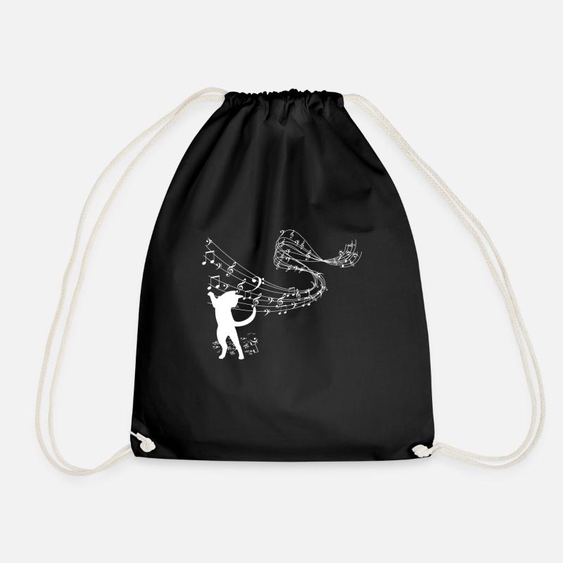 Notes de musique de chat - Sac de sport léger - noir