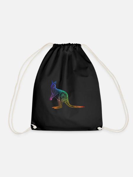 Contour de kangourou contour Australie colorée - Sac de sport léger - noir
