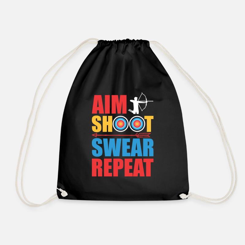 AIM SHOOT SWEAR REPEAT - Turnbeutel - Schwarz