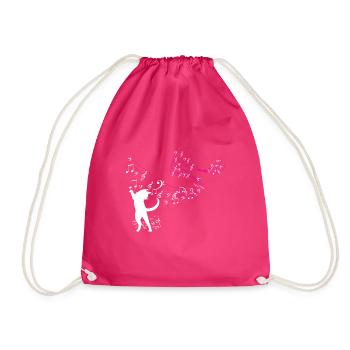 Cat attrape des notes de musique - Sac de sport léger - fuchsia - Devant