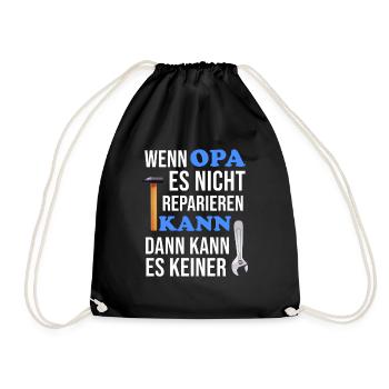 Opa Bester Opa Handwerker Geschenk - Turnbeutel - Schwarz - Vorne