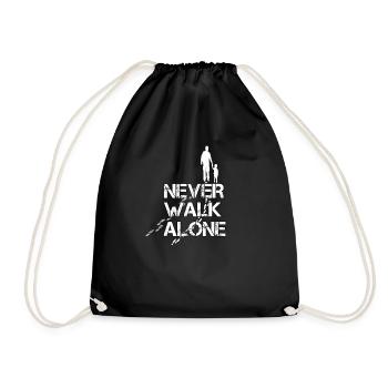 Never walk alone father and son partner look - Drawstring Bag - black - Front