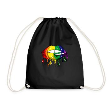 LGBT Lips Merch - Turnbeutel - Schwarz - Vorne