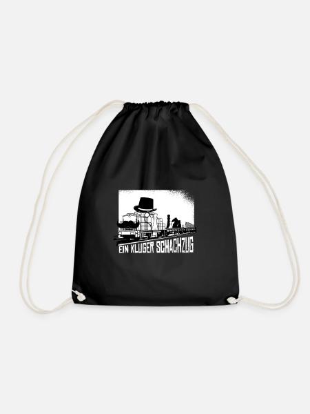Chess - cool saying - Drawstring Bag - black