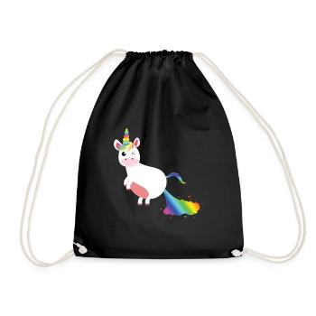 Einhorn Bunter Pups - Turnbeutel - Schwarz - Vorne