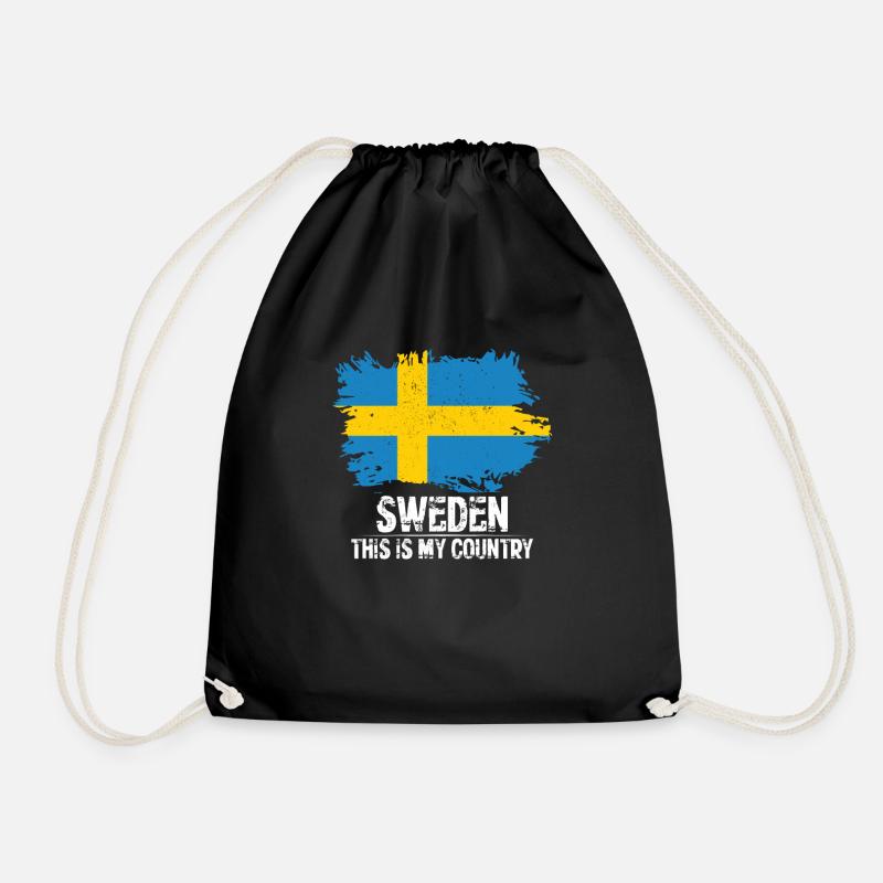Schweden - Turnbeutel - Schwarz