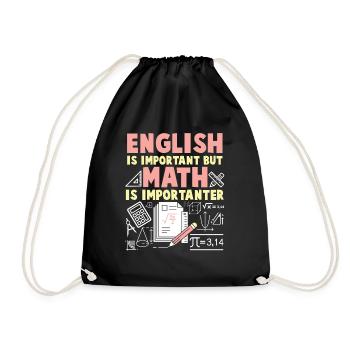 English math is important math nerd - Drawstring Bag - black - Front