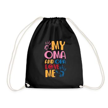 Petits-enfants allemands petite-fille grands-parents aiment grand-père - Sac de sport léger - noir - Devant