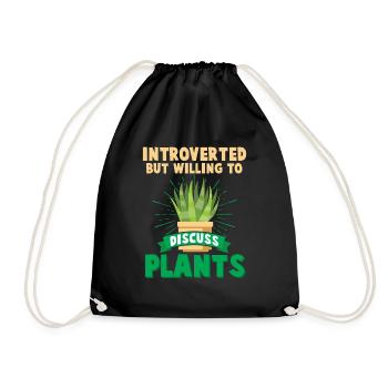 Introverted man Shy gardener strut - Drawstring Bag - black - Front