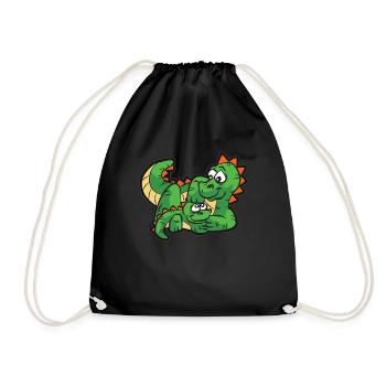 DINO FAMILY Mère Fils Dragon Dino Dinosaure - Sac de sport léger - noir - Devant