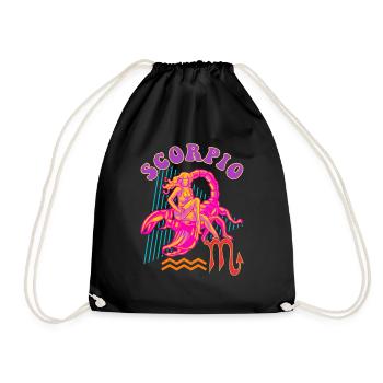 Scorpion Horoscope Signe du zodiaque Cadeau - Sac de sport léger - noir - Devant