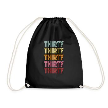 30th birthday - Drawstring Bag - black - Front