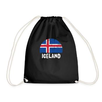 Iceland - Drawstring Bag - black - Front