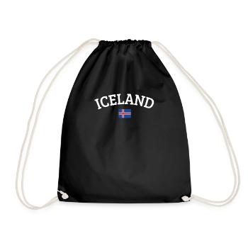 Iceland - Drawstring Bag - black - Front