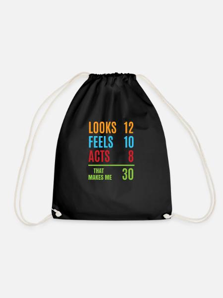 30th birthday - Drawstring Bag - black