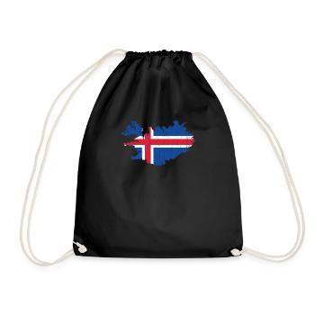 Iceland - Drawstring Bag - black - Front