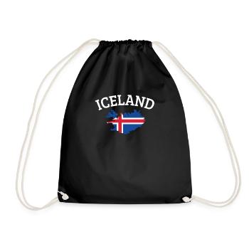 Iceland - Drawstring Bag - black - Front