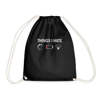 Things I Hate Programmer Nerd Funny Code Geschenk - Turnbeutel - Schwarz - Vorne