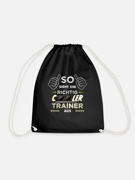 Cooler Trainer Coach Fußball Basketball Geschenk - Turnbeutel - Schwarz