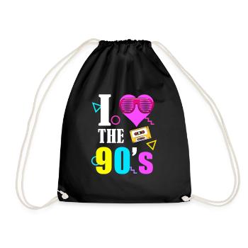 90s 80s 90s 80s - Drawstring Bag - black - Front